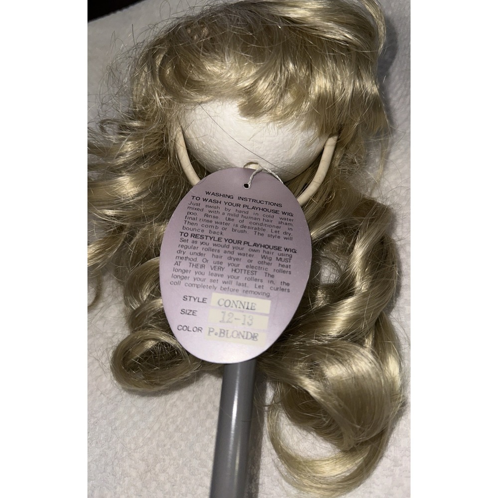 CONNIE Playhouse Doll Wig Size 12-13 Color Pale Blond Modacrylic Wavy